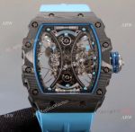 KV Factory Best Copy Richard Mille Tourbillon Pablo Mac Donough RM 53-01 Watch Blue Rubber Strap